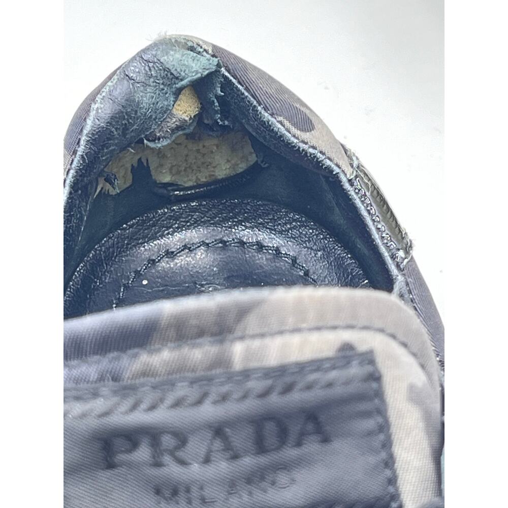 Prada Mens Green Black Gray Leather Accent Camo Trainers Sneakers Sz 41/M8/W9.5 - Picture 8 of 12